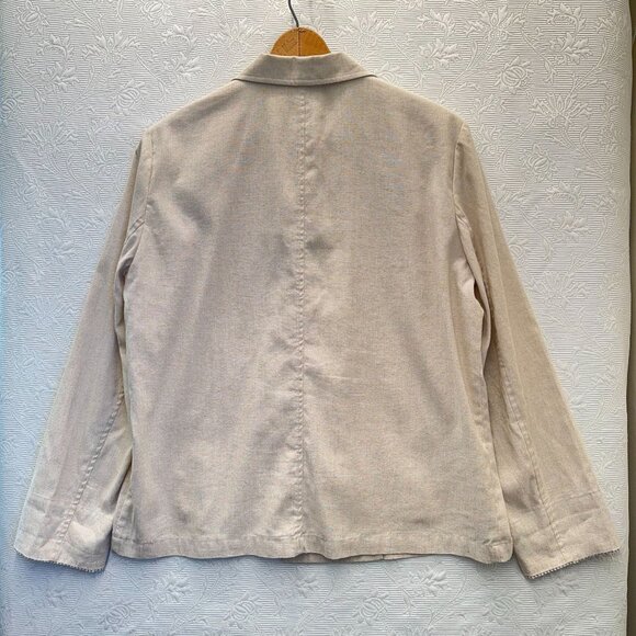 Liz Claiborne SIZE 10 Khaki Double-Breasted Lightweight Linen/Cotton Jacket - Picture 5 of 7